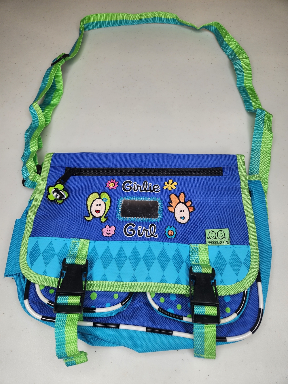 Jorrills Girlie Girl Kids Messenger Bag Blue Green Crossbody School Y2K